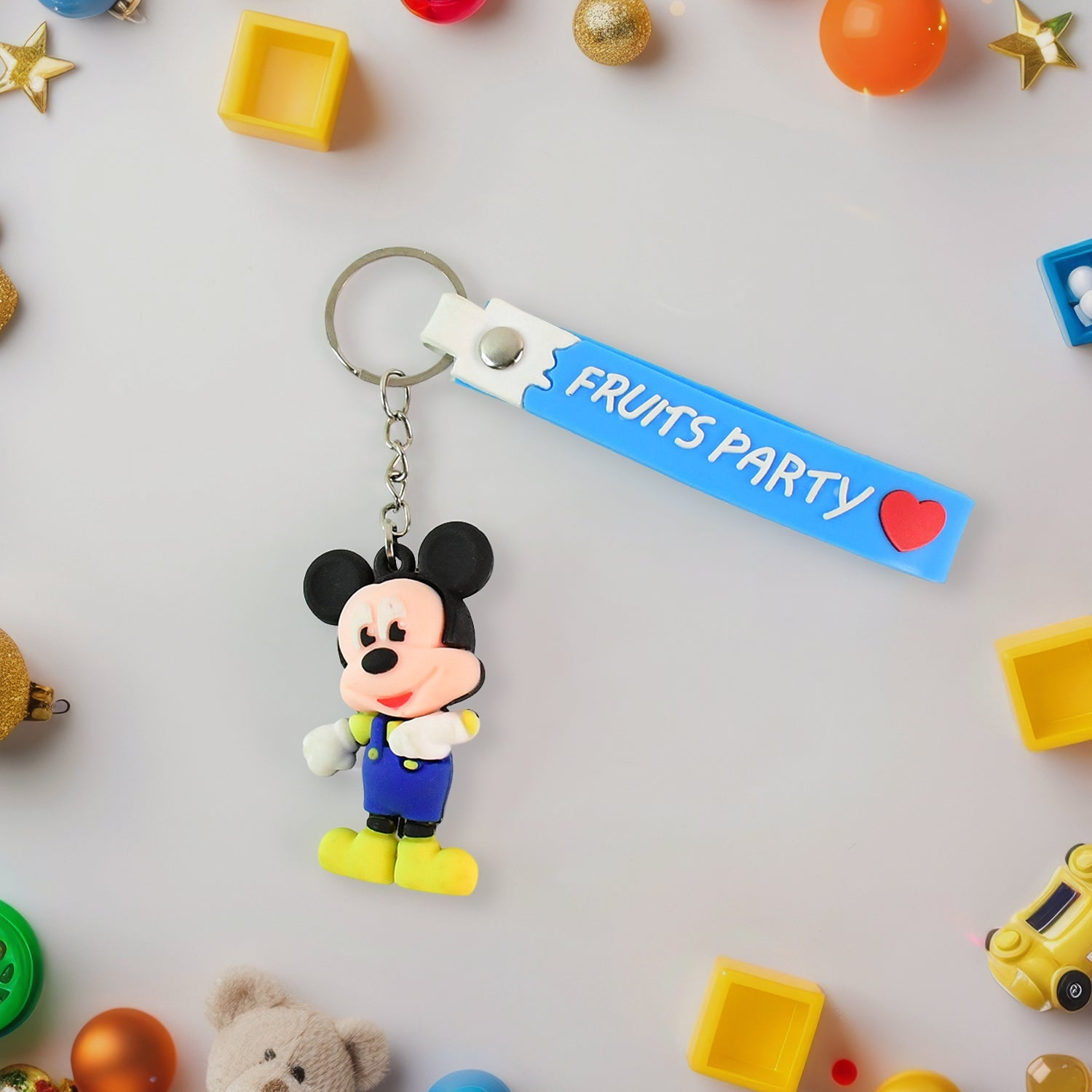 Cute Cartoon Silicone 3D Key Chain with Metal Hook & Strap (Pack of 1) Cute Cartoon Silicone 3D Key Chain with Metal Hook & Strap (Pack of 1)